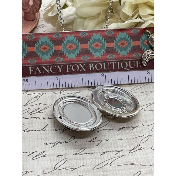 BLUE Rose White Mothers Day Cameo Locket Silver Easter Daughter Gift Wedding - Picture 7 of 10